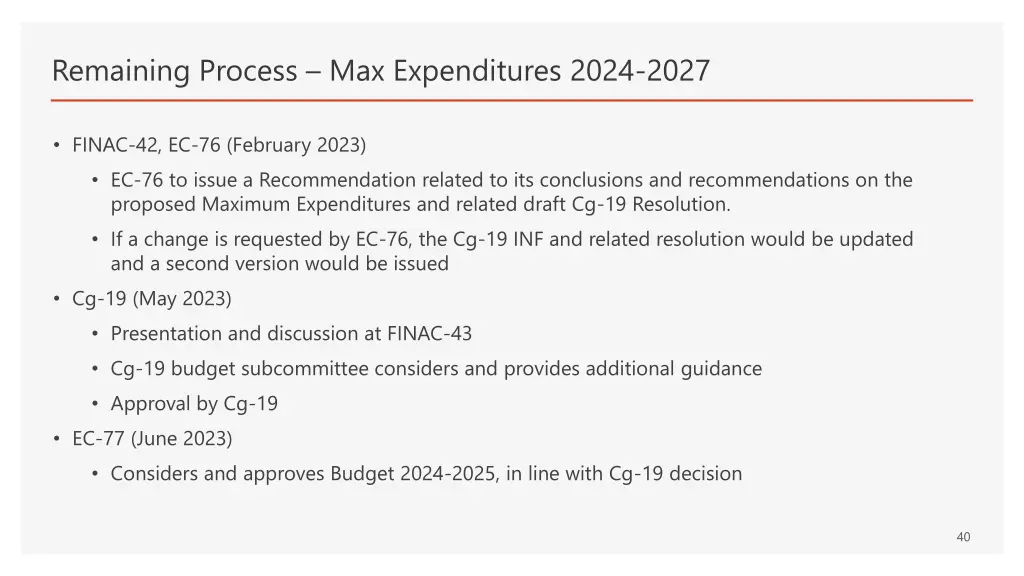 remaining process max expenditures 2024 2027