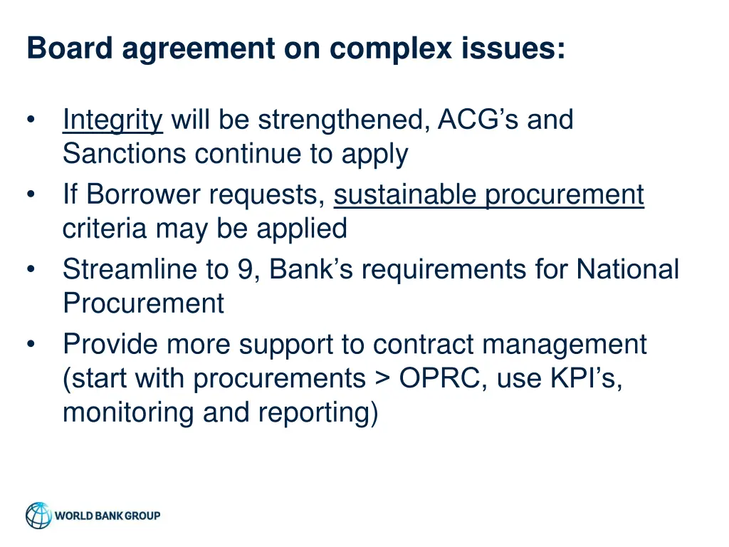 board agreement on complex issues 2