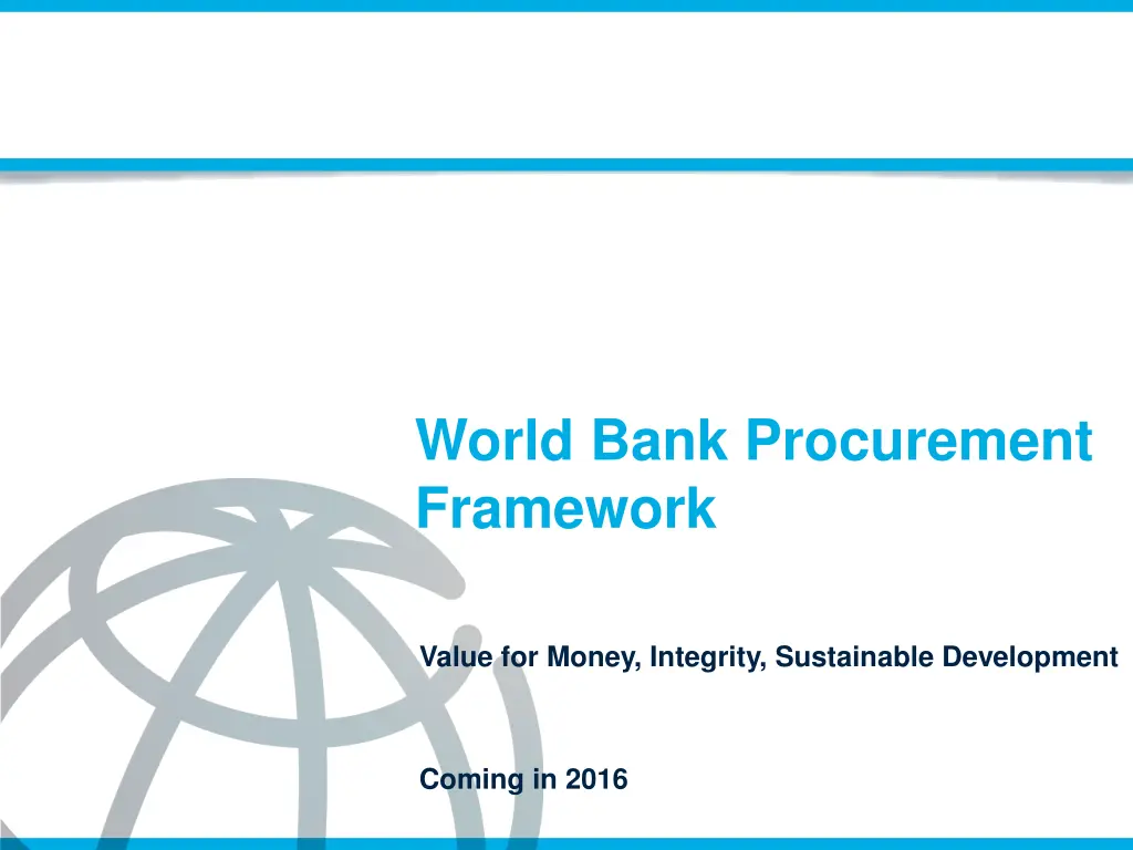 world bank procurement framework 1