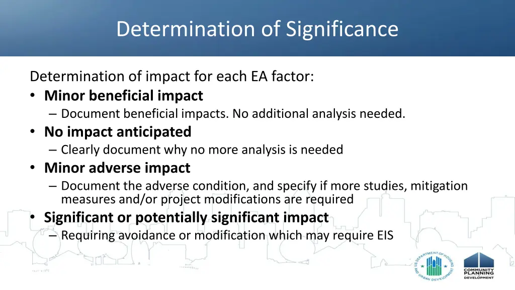 determination of significance
