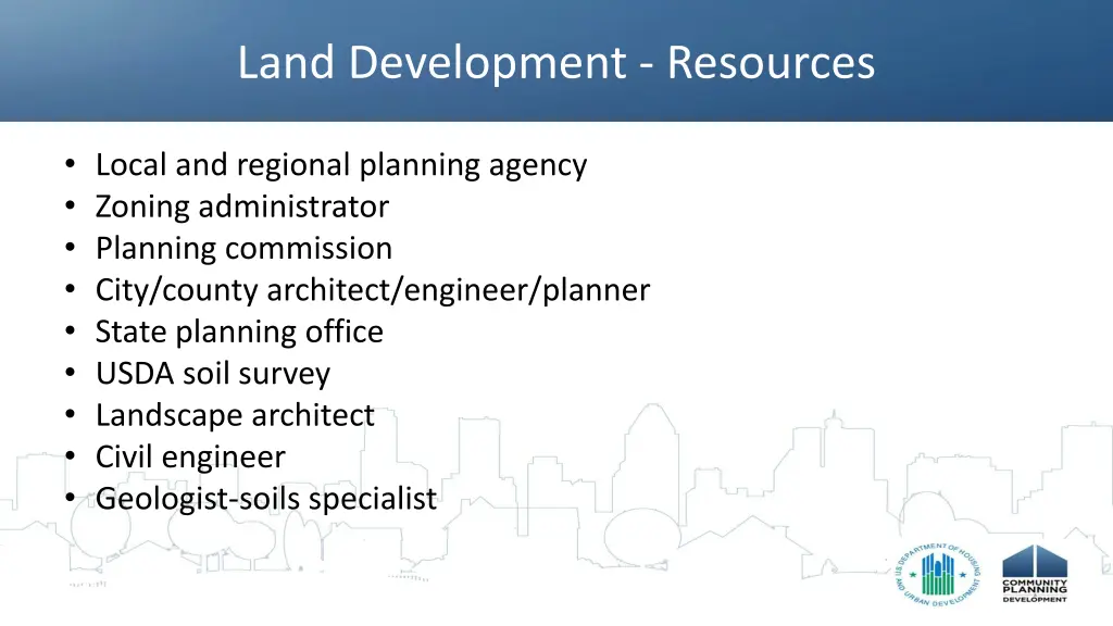 land development resources