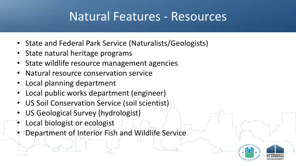 natural features resources
