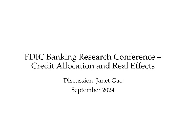 fdic banking research conference credit