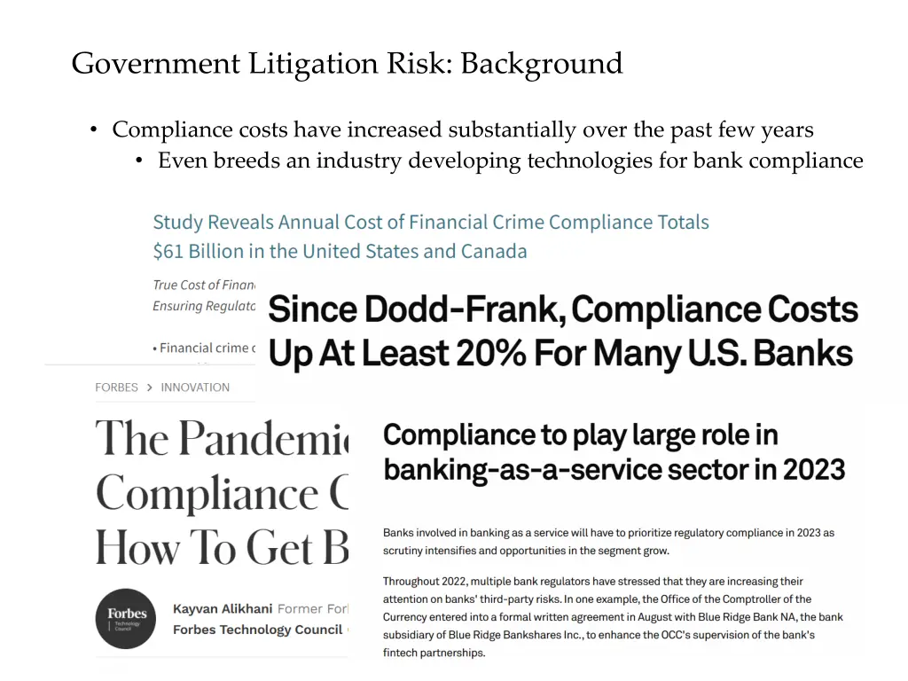 government litigation risk background