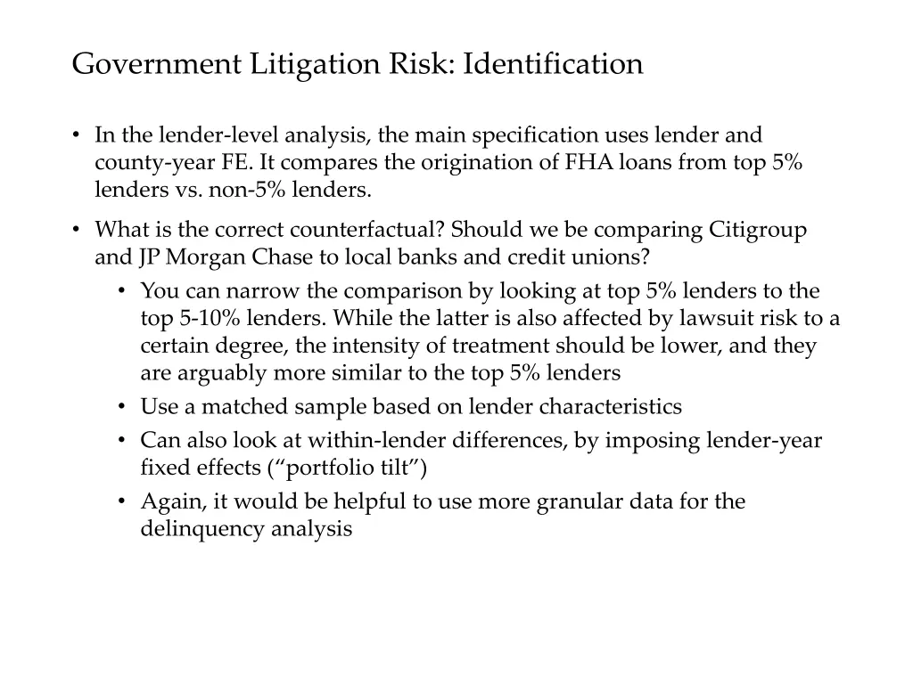 government litigation risk identification