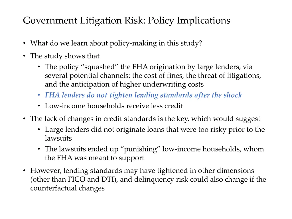government litigation risk policy implications