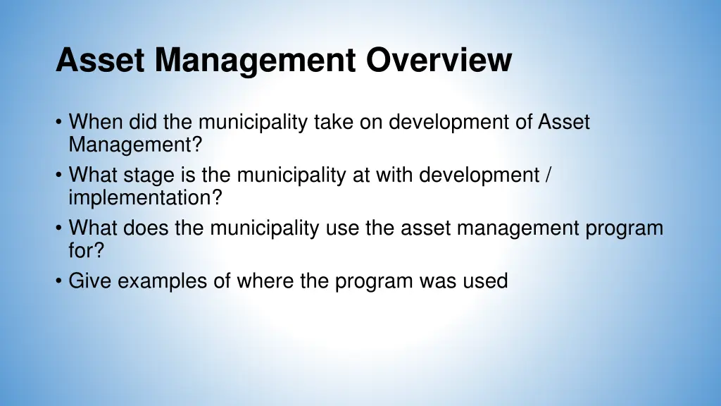 asset management overview