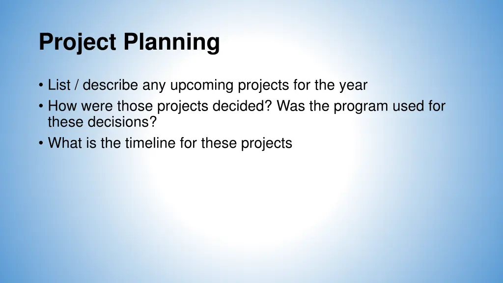 project planning