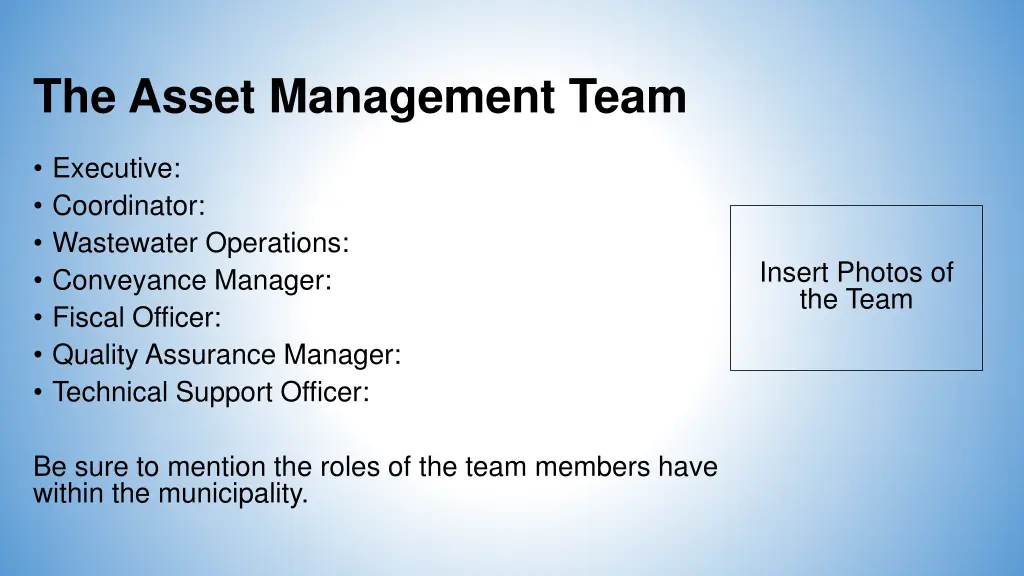 the asset management team