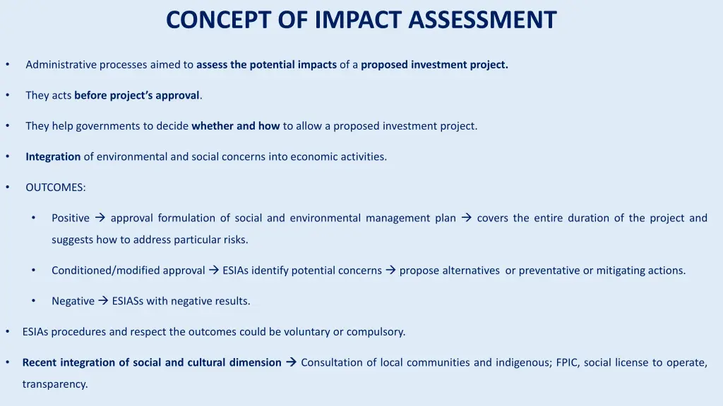 concept of impact assessment