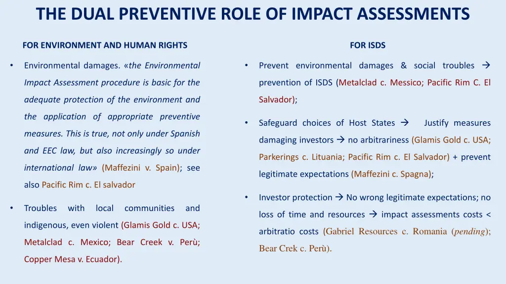 the dual preventive role of impact assessments