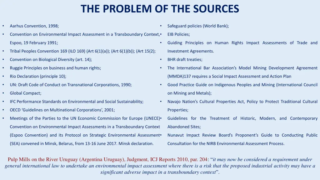 the problem of the sources