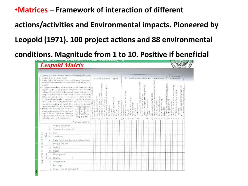 matrices framework of interaction of different