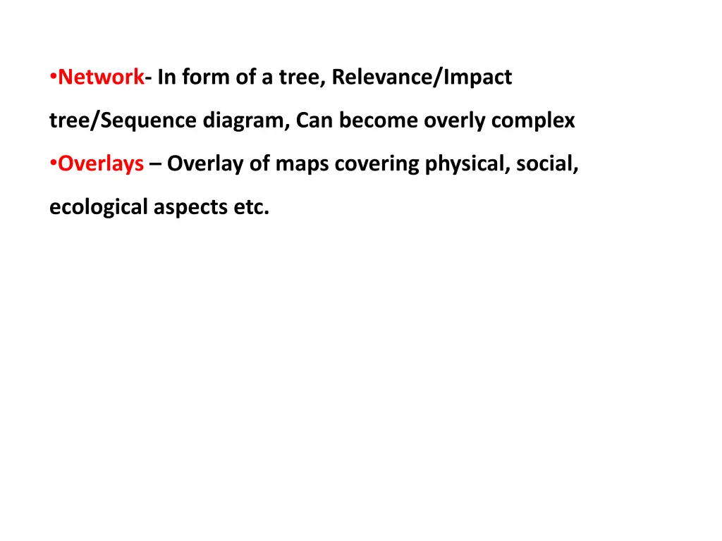 network in form of a tree relevance impact