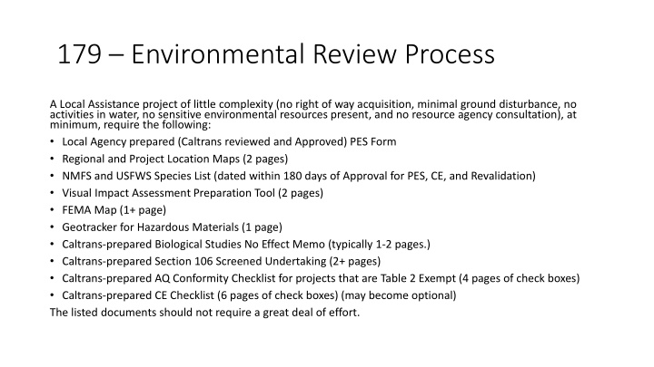 179 environmental review process