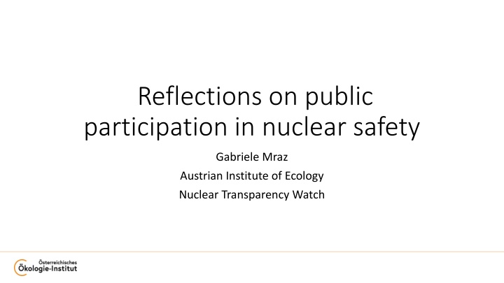 reflections on public participation in nuclear
