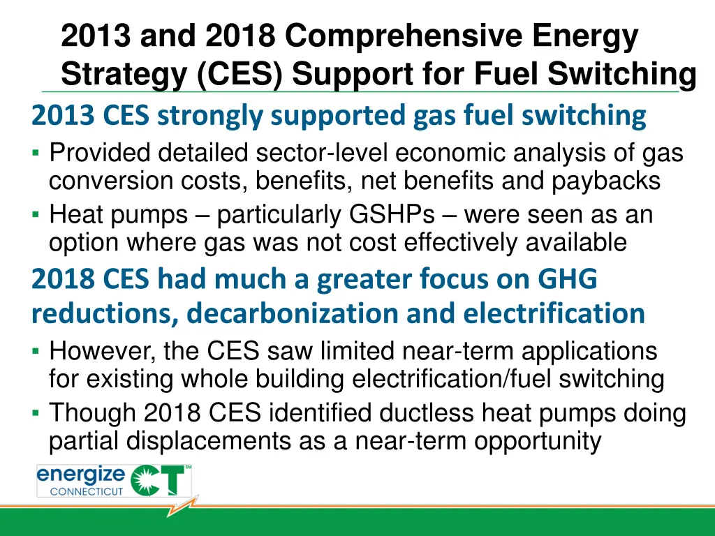 2013 and 2018 comprehensive energy strategy