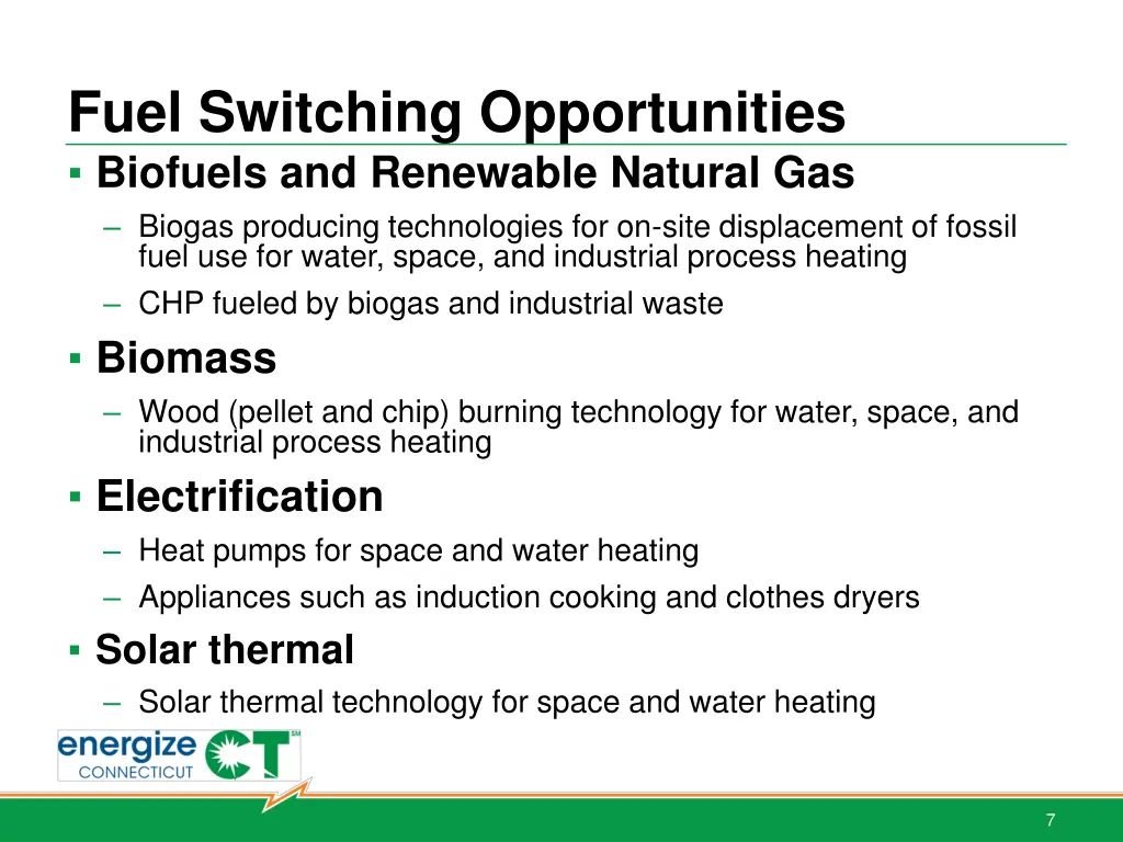 fuel switching opportunities biofuels