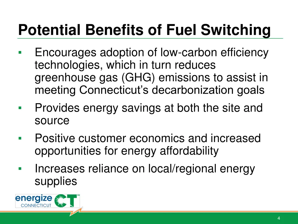potential benefits of fuel switching