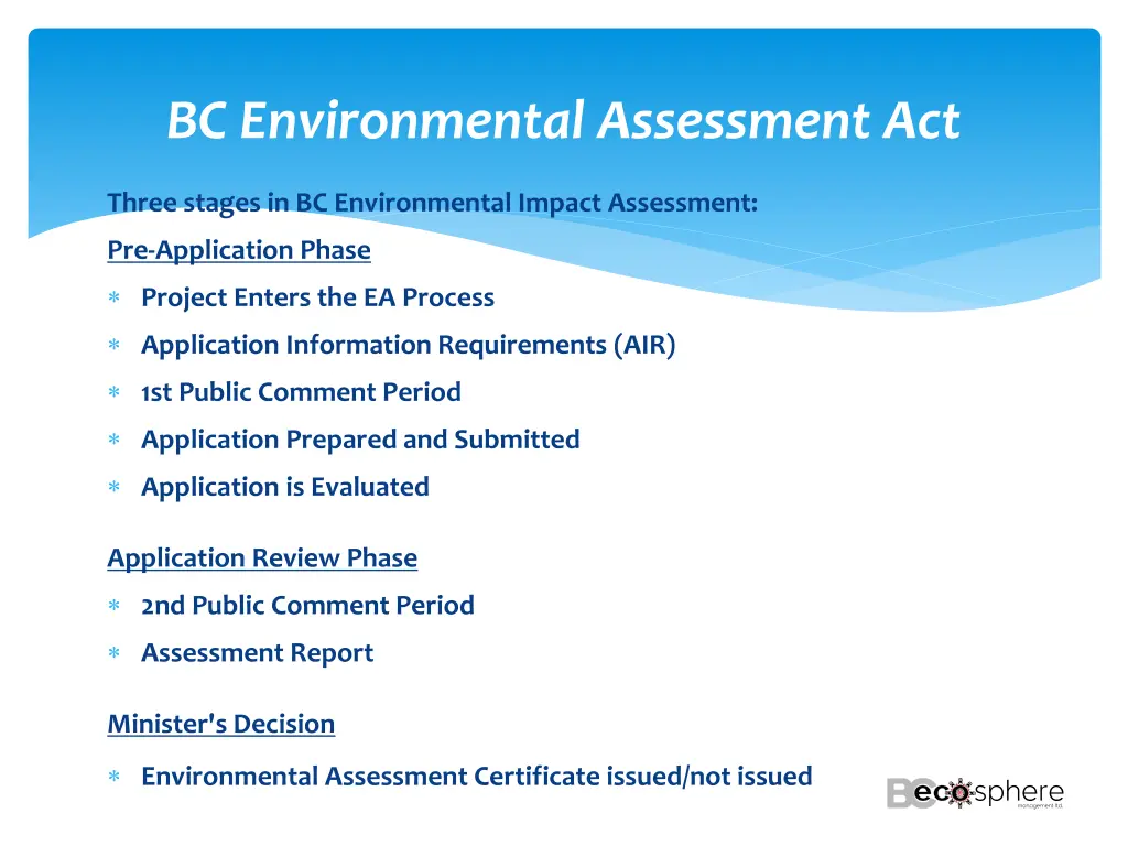 bc environmental assessment act