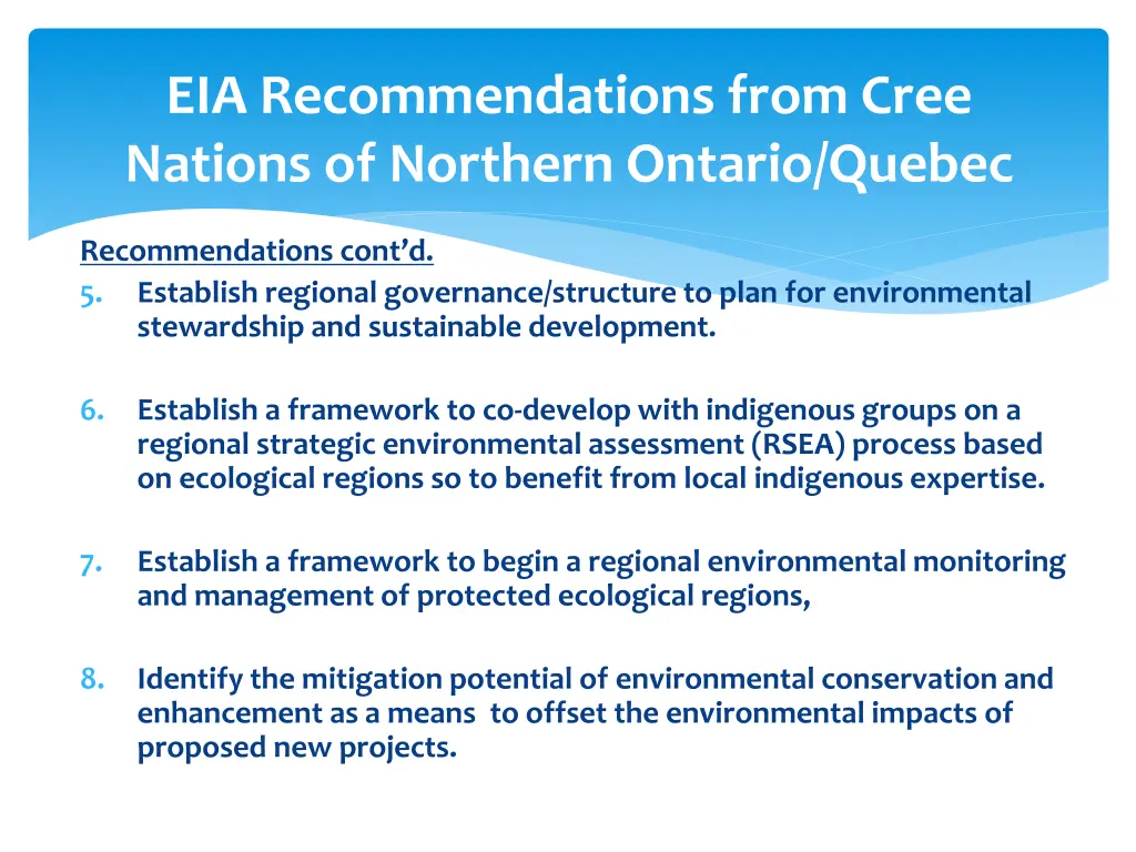 eia recommendations from cree nations of northern 1