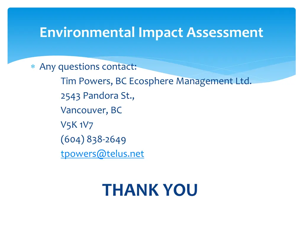 environmental impact assessment