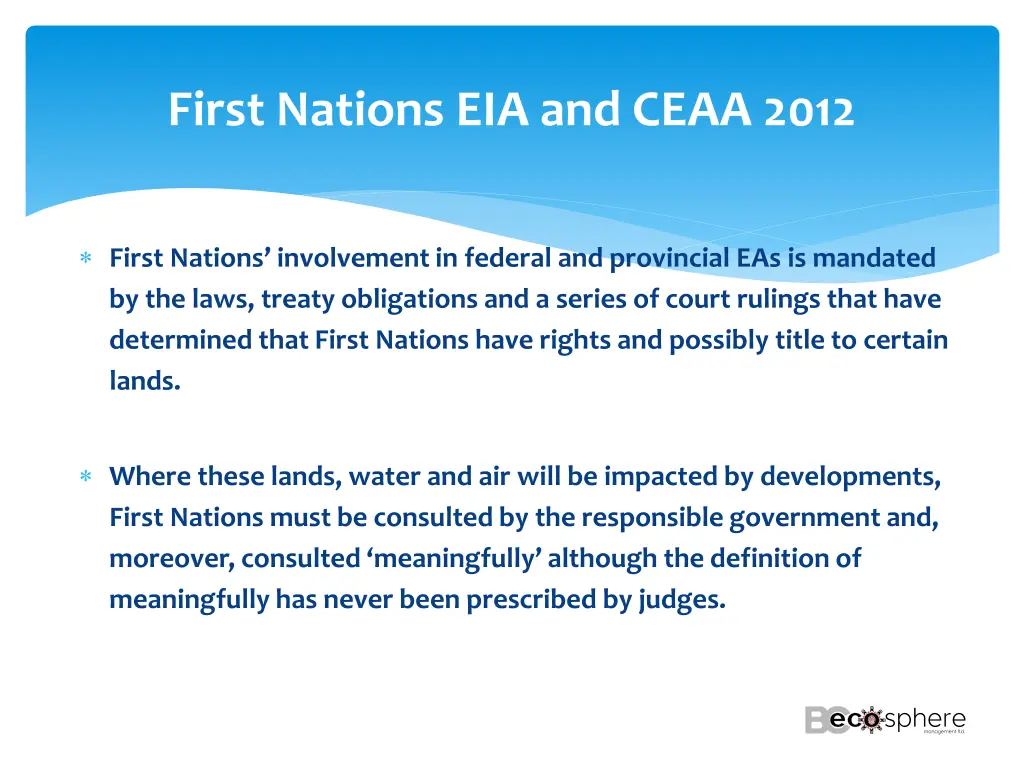 first nations eia and ceaa 2012