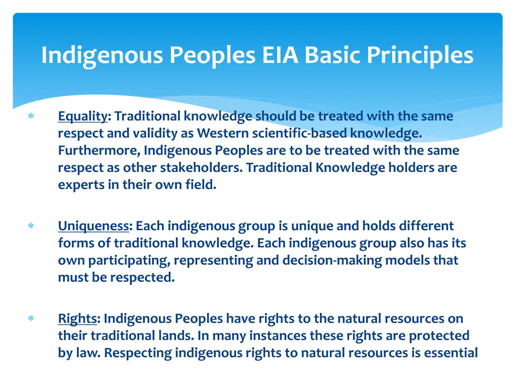 indigenous peoples eia basic principles