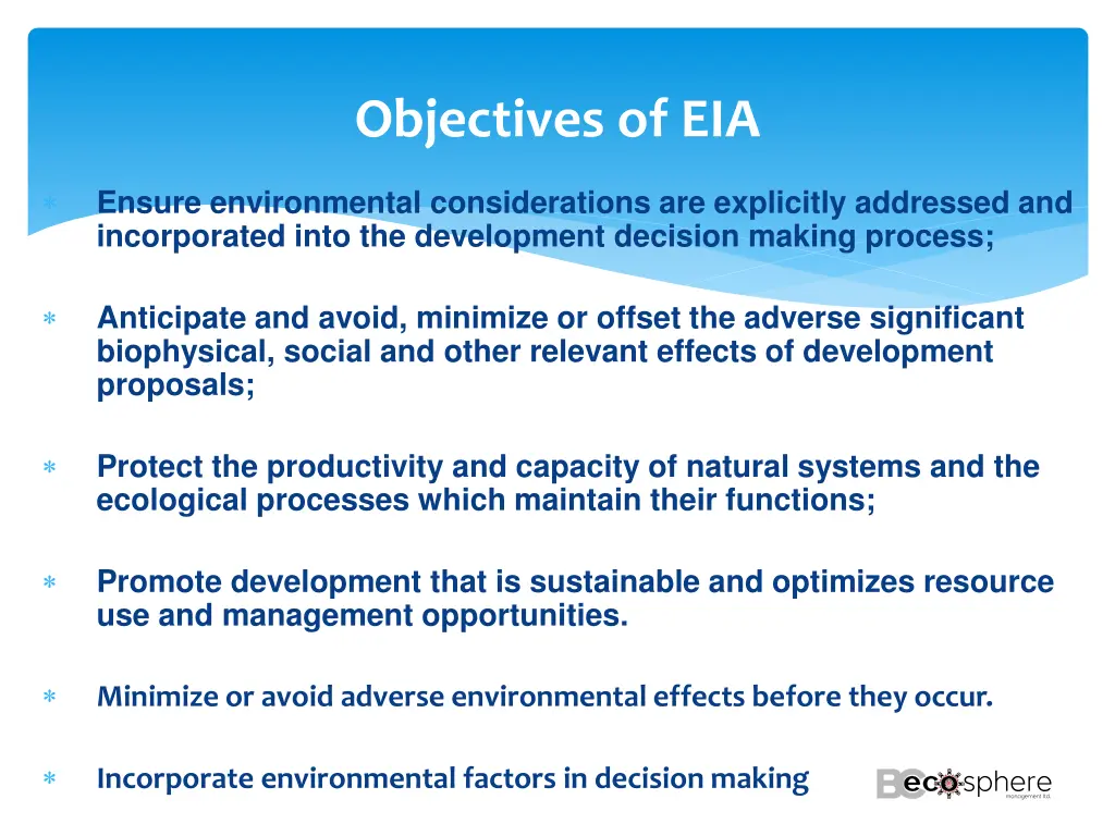 objectives of eia