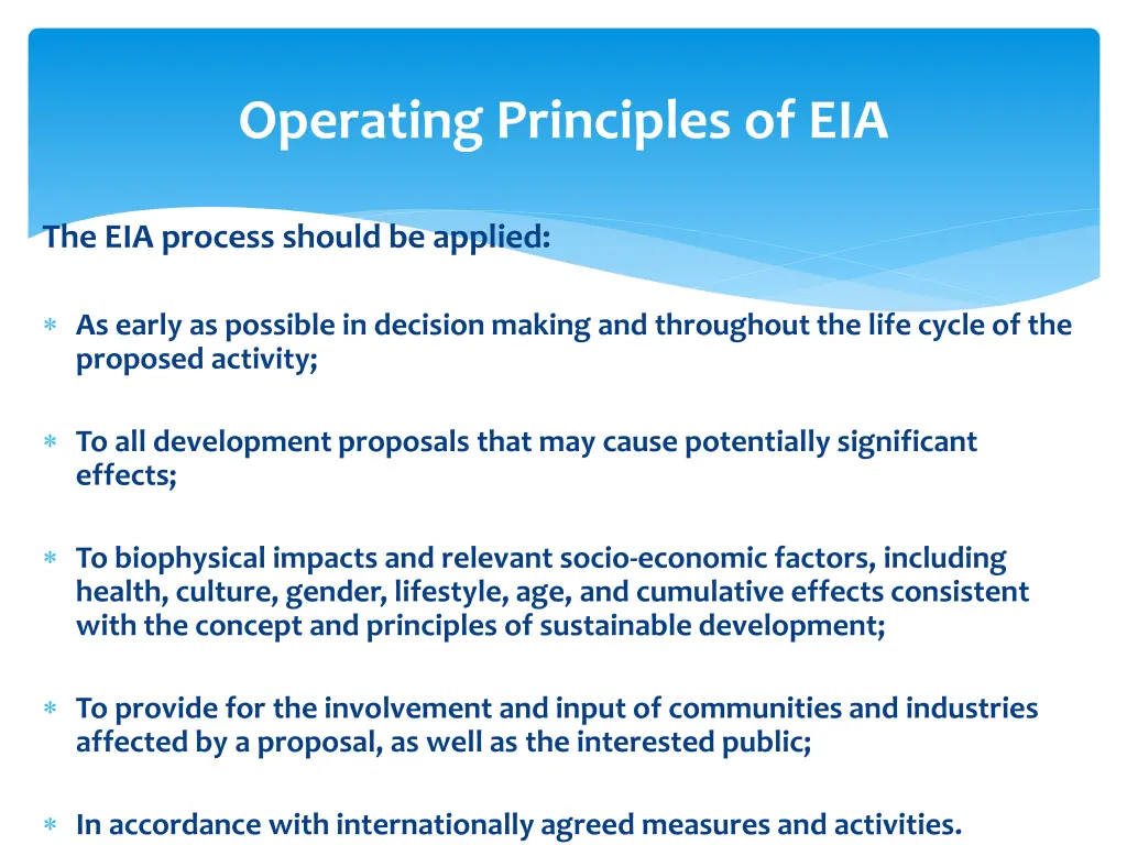 operating principles of eia