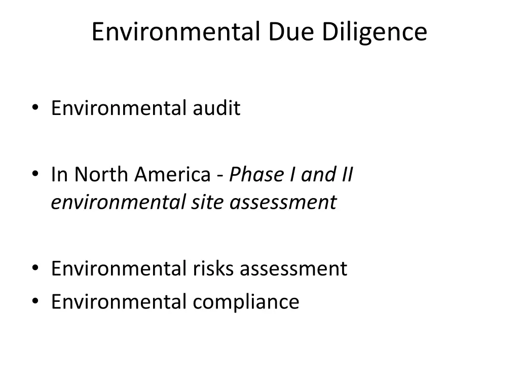 environmental due diligence