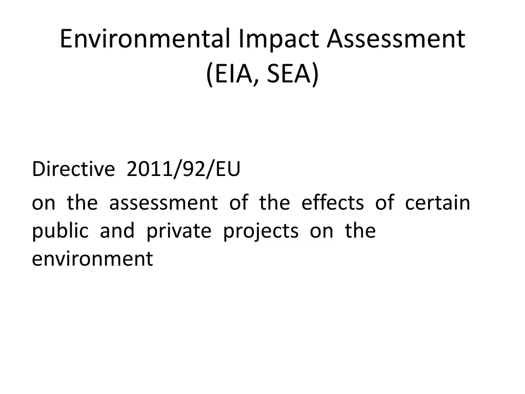 environmental impact assessment eia sea