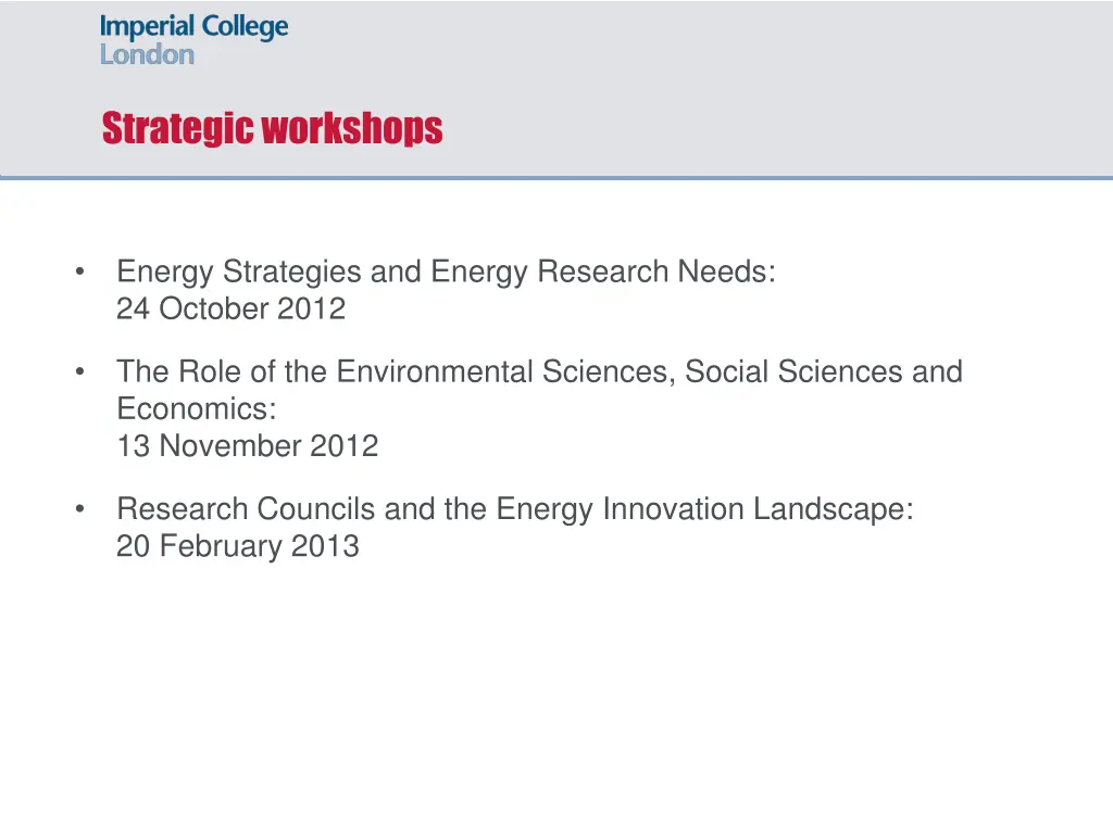 strategic workshops