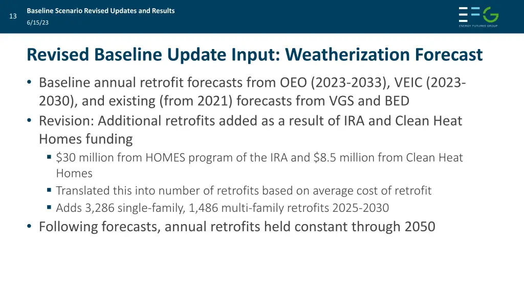 baseline scenario revised updates and results 11