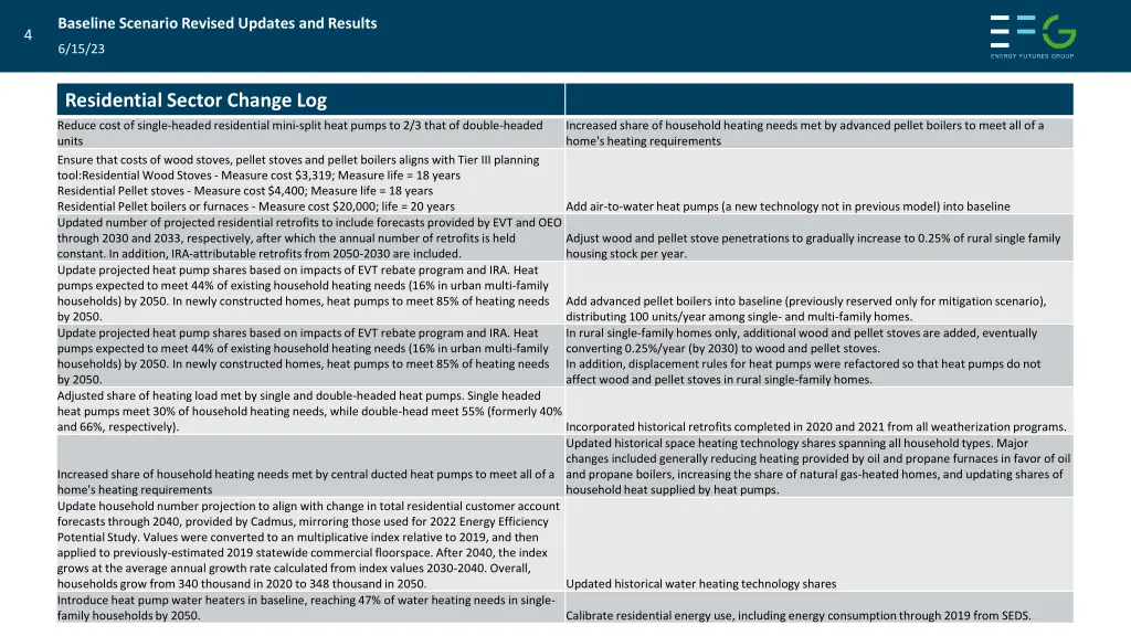 baseline scenario revised updates and results 2
