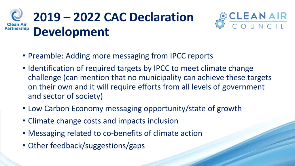 2019 2022 cac declaration development