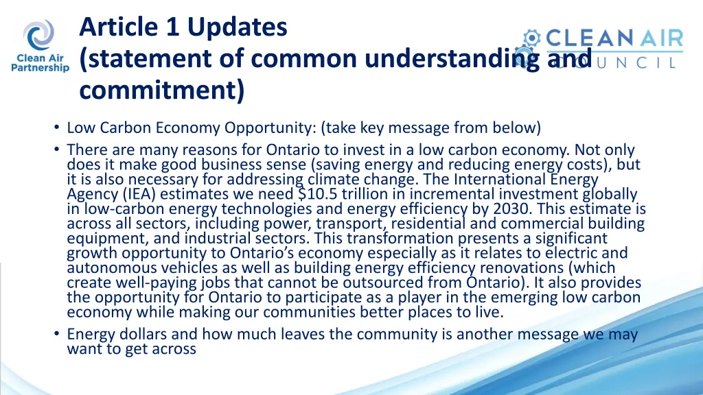 article 1 updates statement of common 1