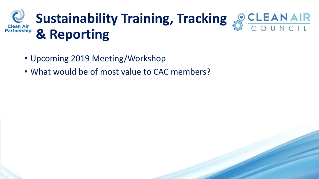 sustainability training tracking reporting
