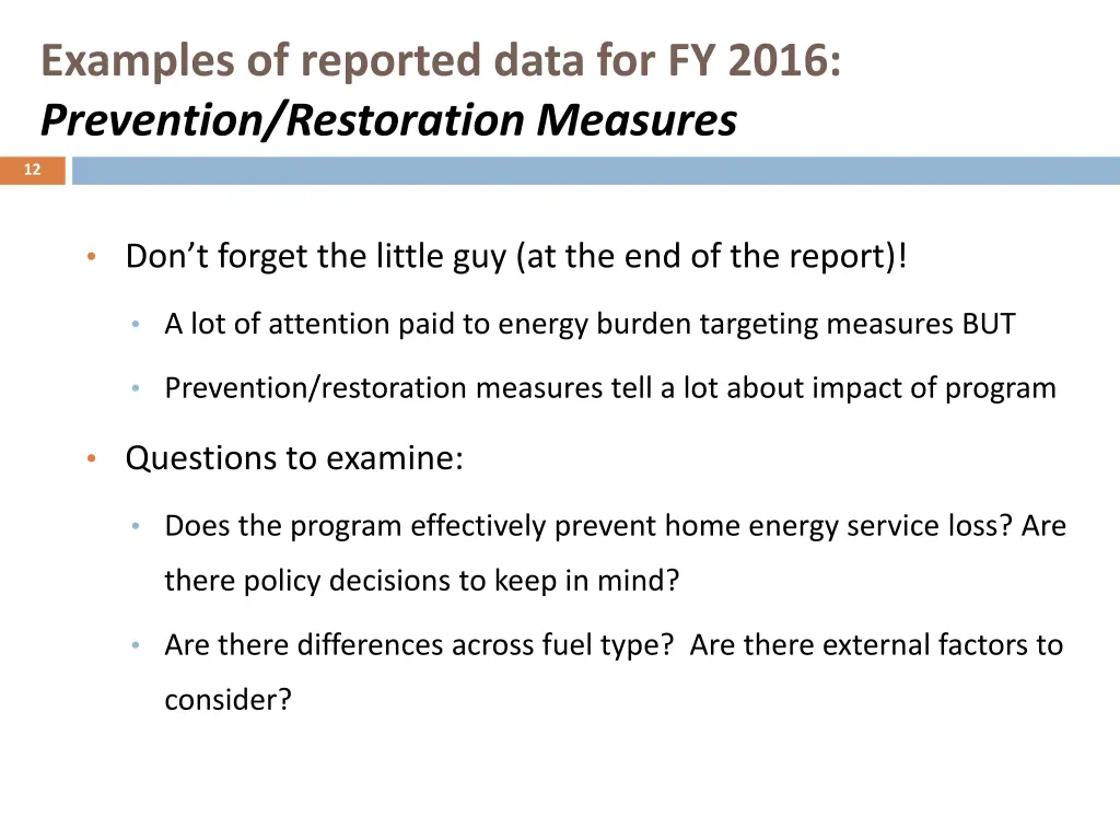 examples of reported data for fy 2016 prevention