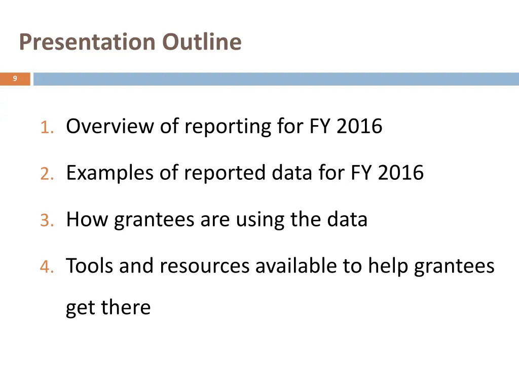 presentation outline