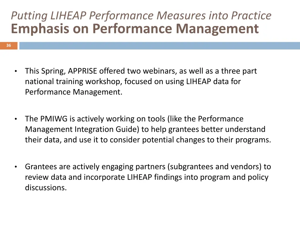 putting liheap performance measures into practice 10