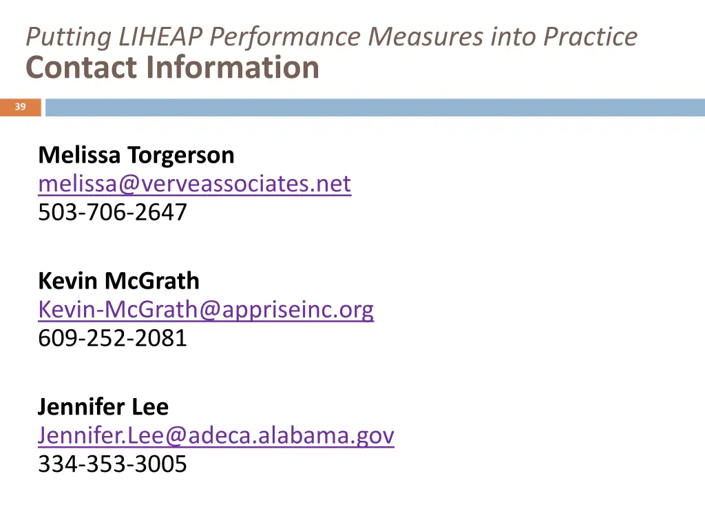 putting liheap performance measures into practice 13
