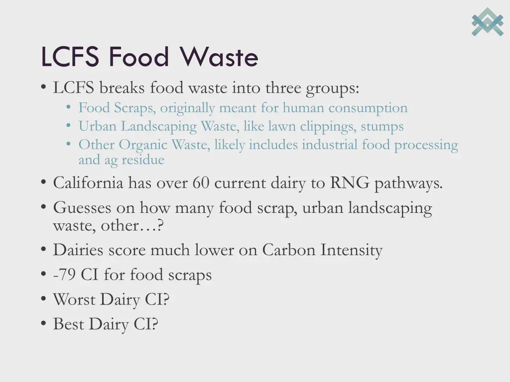 lcfs food waste lcfs breaks food waste into three