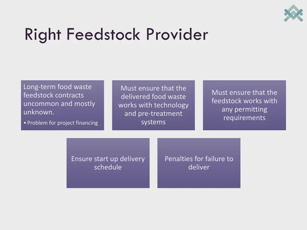 right feedstock provider