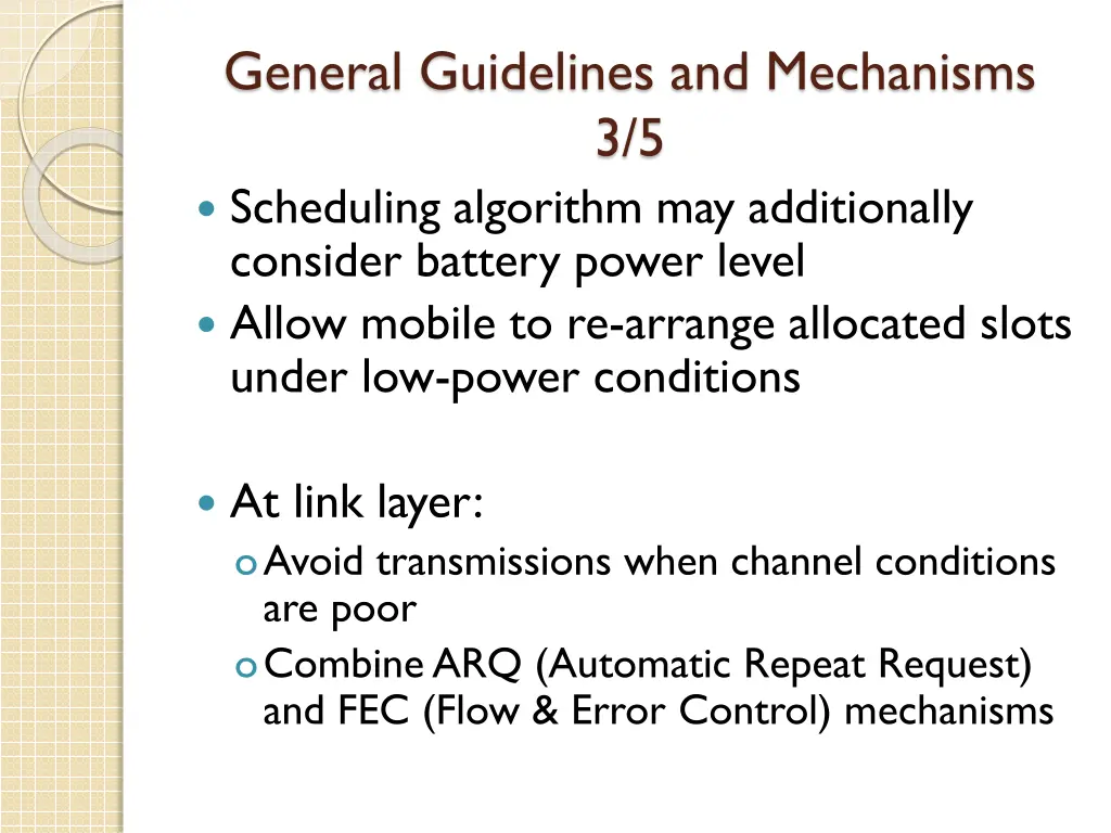 general guidelines and mechanisms 3 5 scheduling