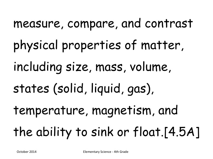 measure compare and contrast physical properties