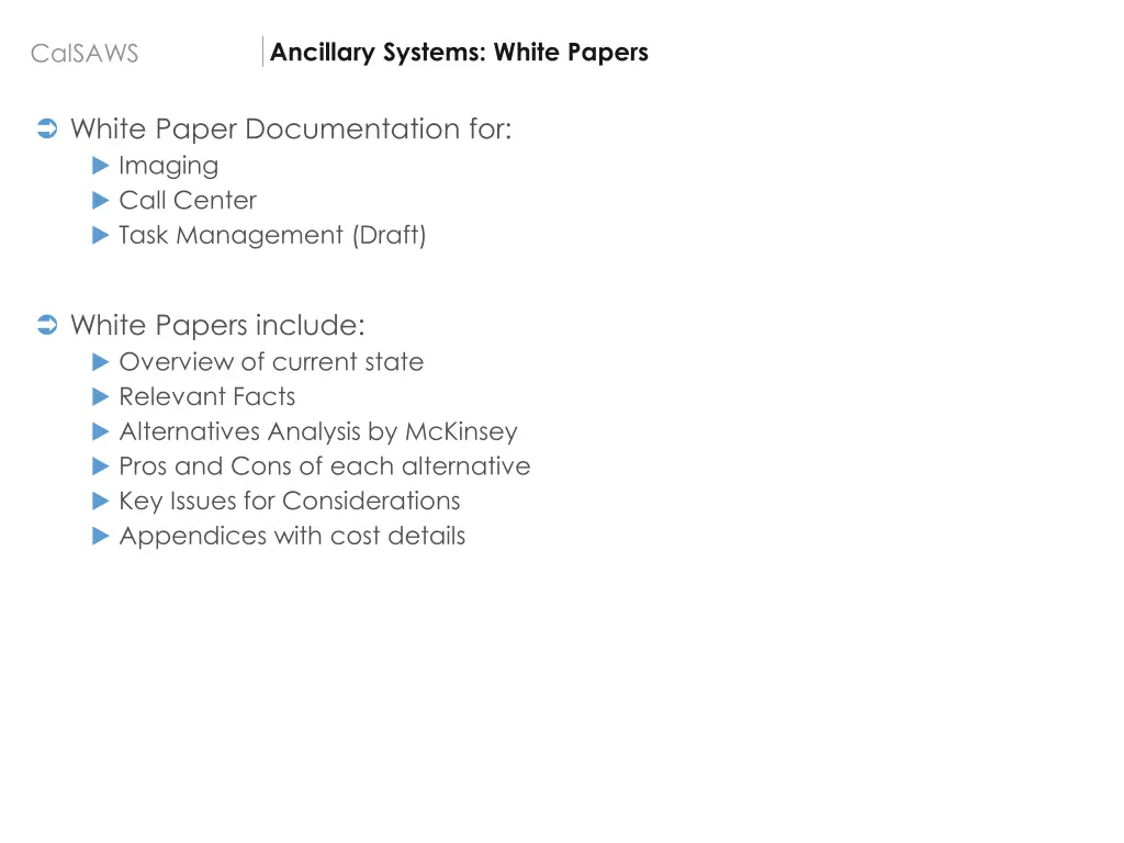 ancillary systems white papers