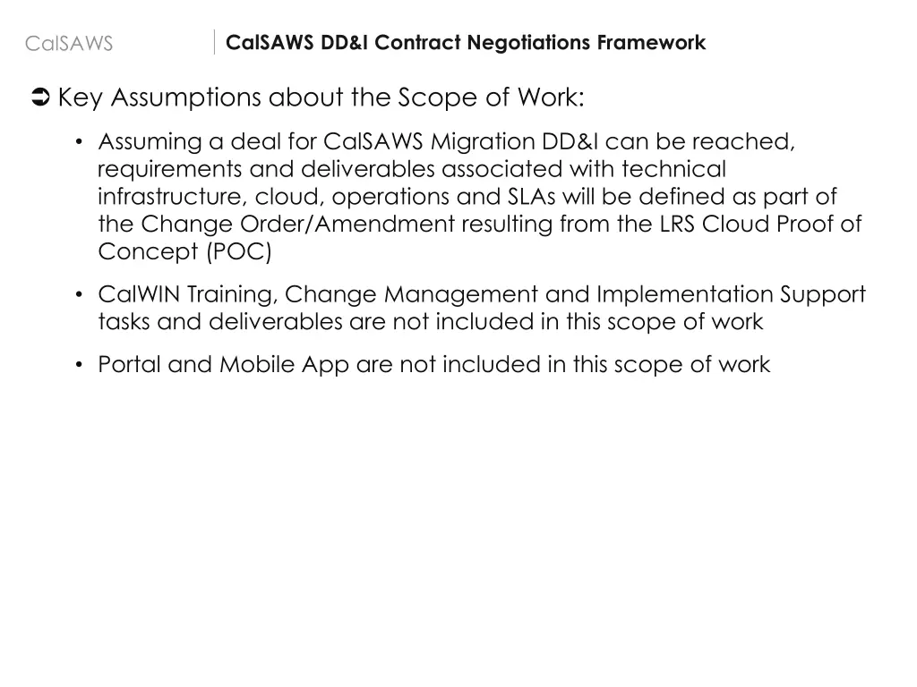 calsaws dd i contract negotiations framework 1