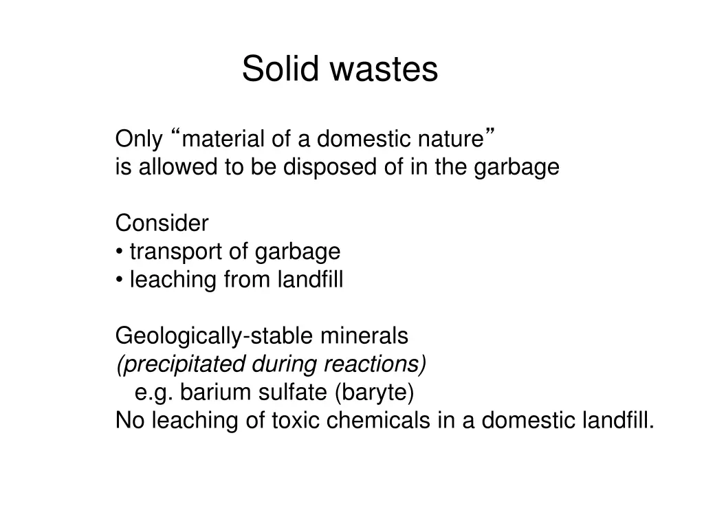 solid wastes
