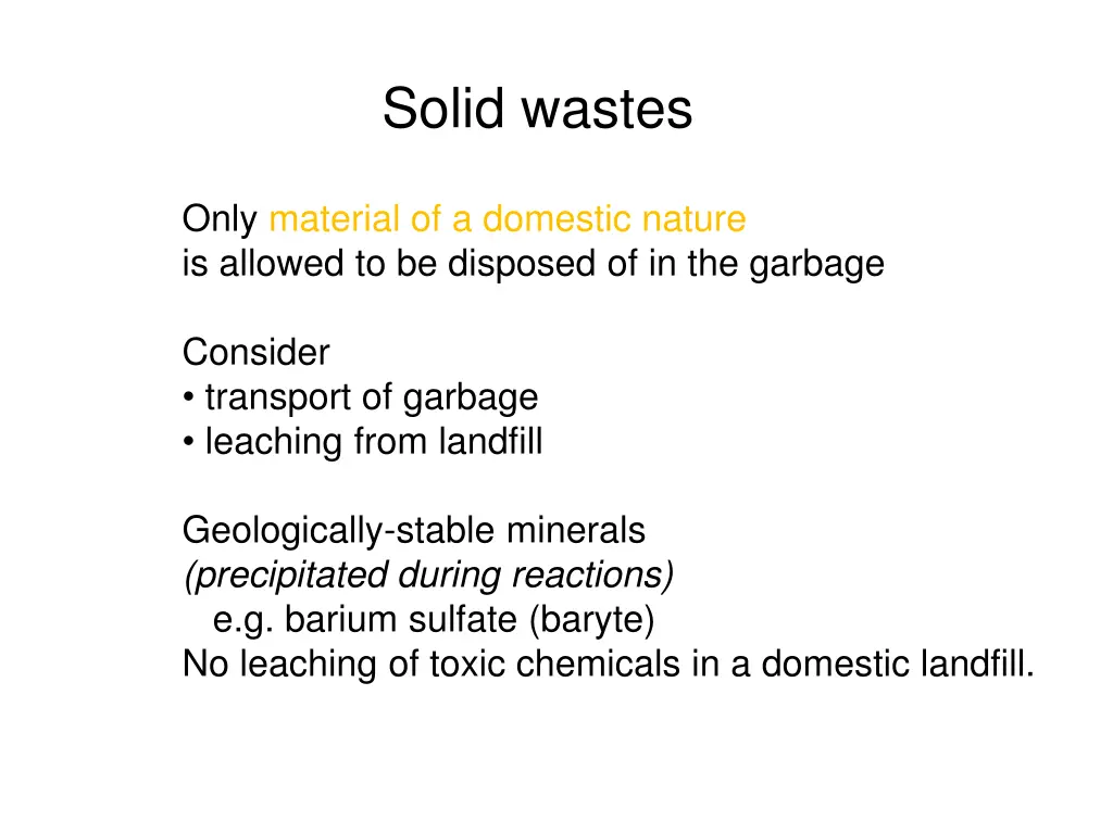 solid wastes